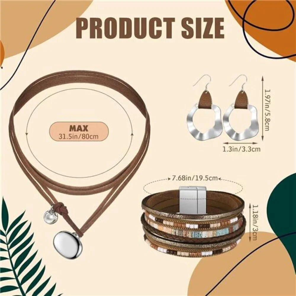 3 Pcs Western Jewelry for Women Bohemian 3 piece  jewelry set